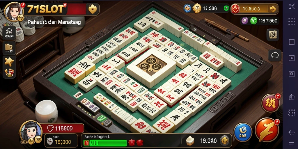 Menampilkan gameplay seru dan strategi permainan Mahjong.