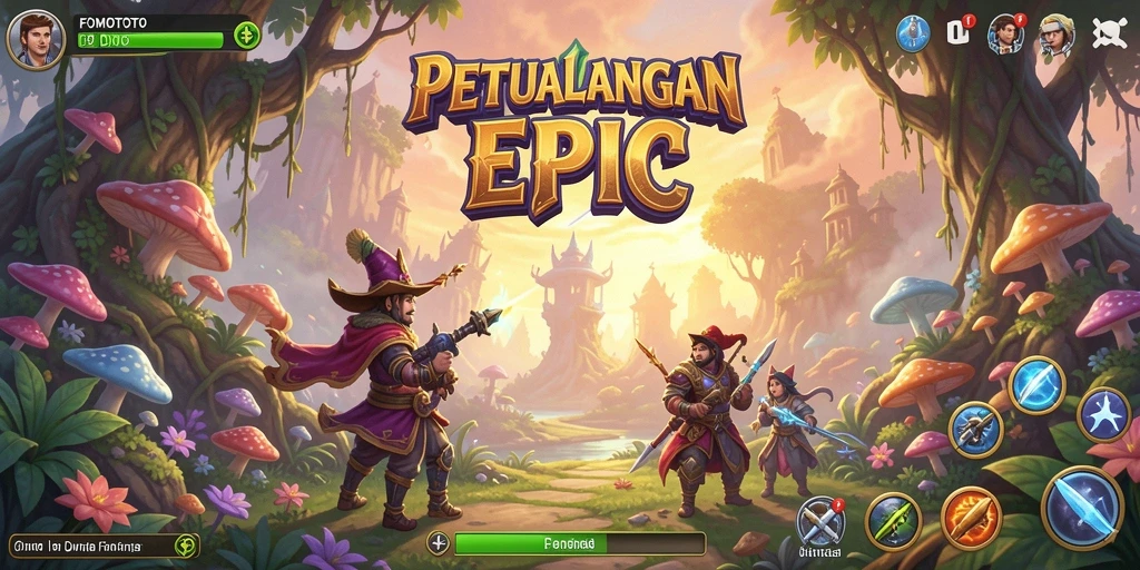 Screenshot FOMOTOTO menampilkan aksi pertempuran yang mendebarkan.