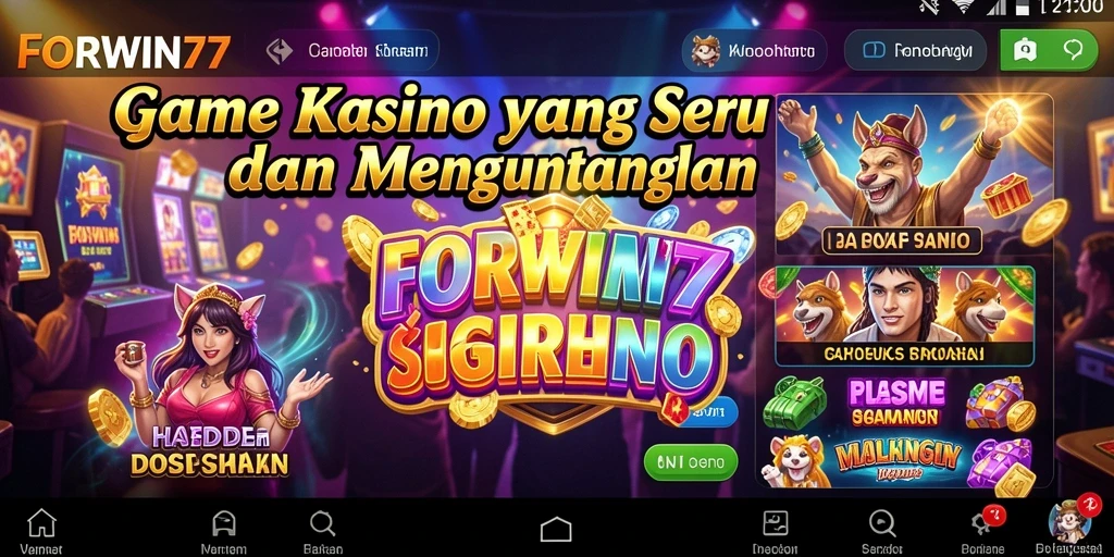 Tampilan utama gameplay seru di FORWIN77 dengan pemain menikmati permainan kasino.