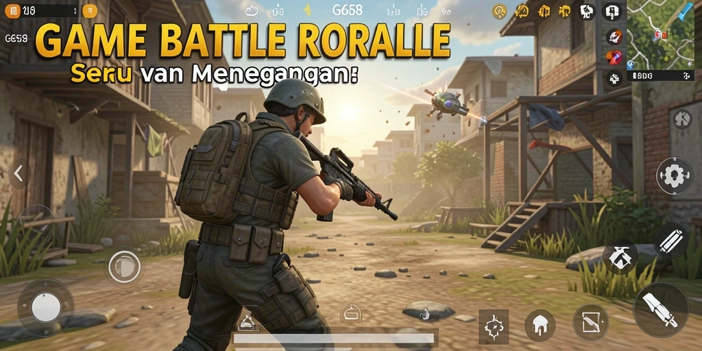 Screenshot gameplay G668 menampilkan pertarungan seru dalam arena Battle Royale.