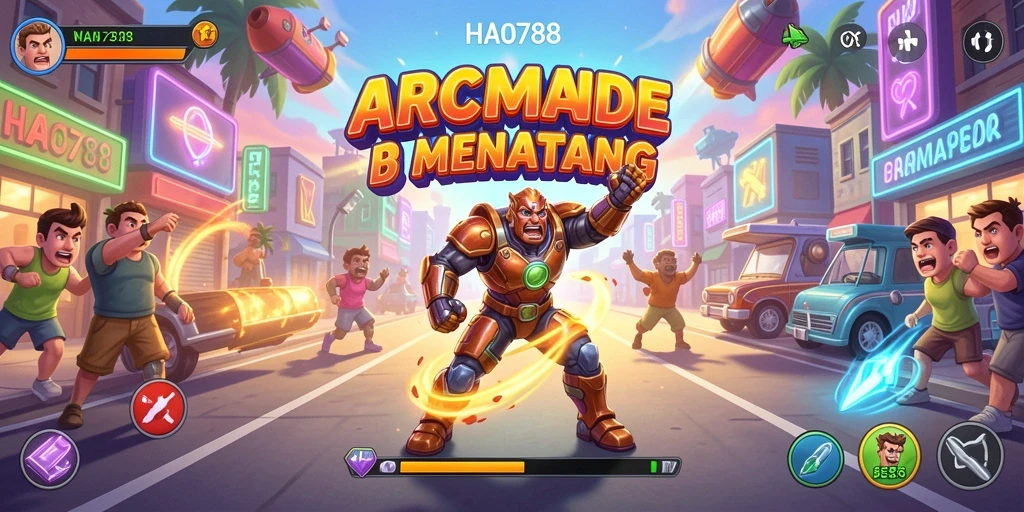 Tampilan permainan HAO788 yang dinamis dan seru saat aksi Arcade.