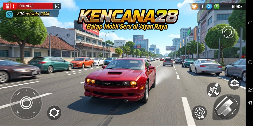Tampilan gameplay balap yang seru dan mendebarkan.