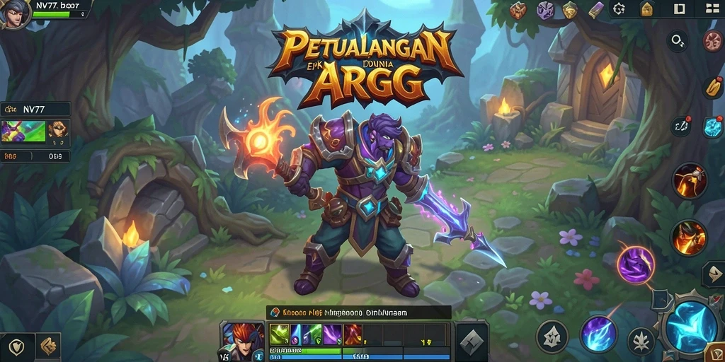 Tampilan gameplay menakjubkan dari NV77 dalam misi ARPG yang penuh aksi.