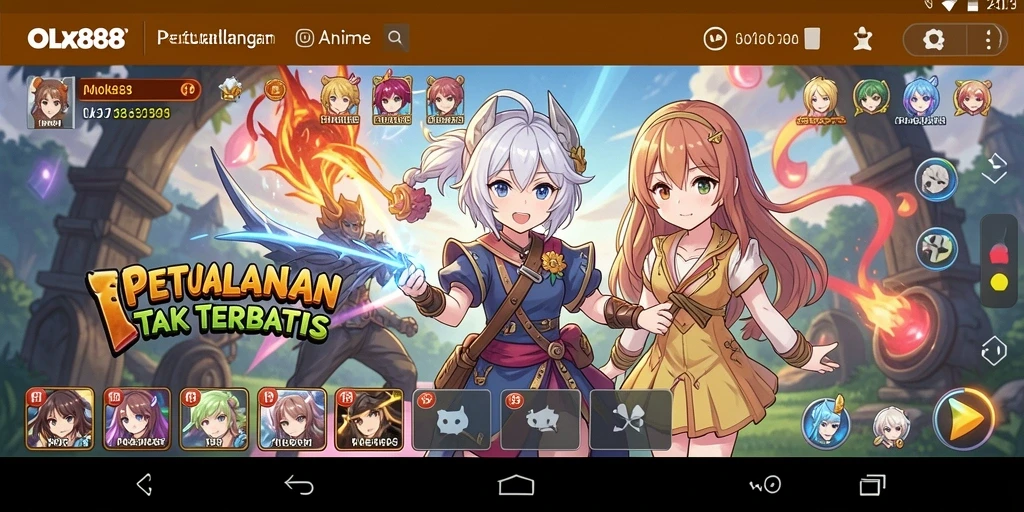 Screenshot utama OLX888 menampilkan aksi seru dalam gameplay Anime.