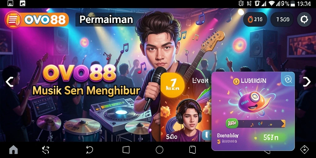Tampilan gameplay OVO88 menunjukkan keseruan bermain musik dengan teman.