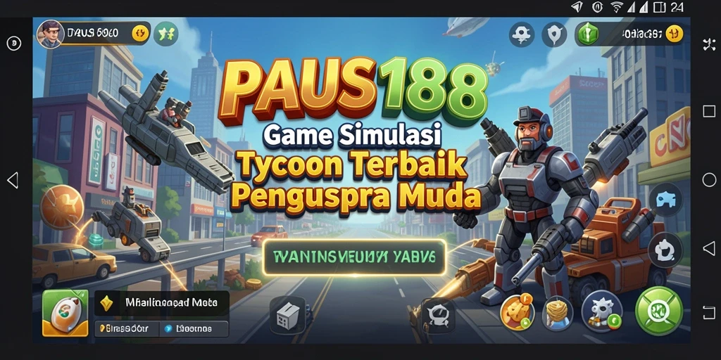 Tangkapan layar PAUS188 menampilkan gameplay simulasi bisnis yang seru.