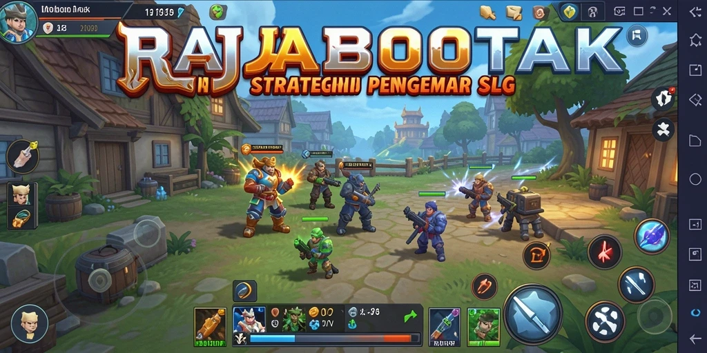 Screenshot gameplay RAJABOTAK menampilkan pertempuran strategis yang mendebarkan.