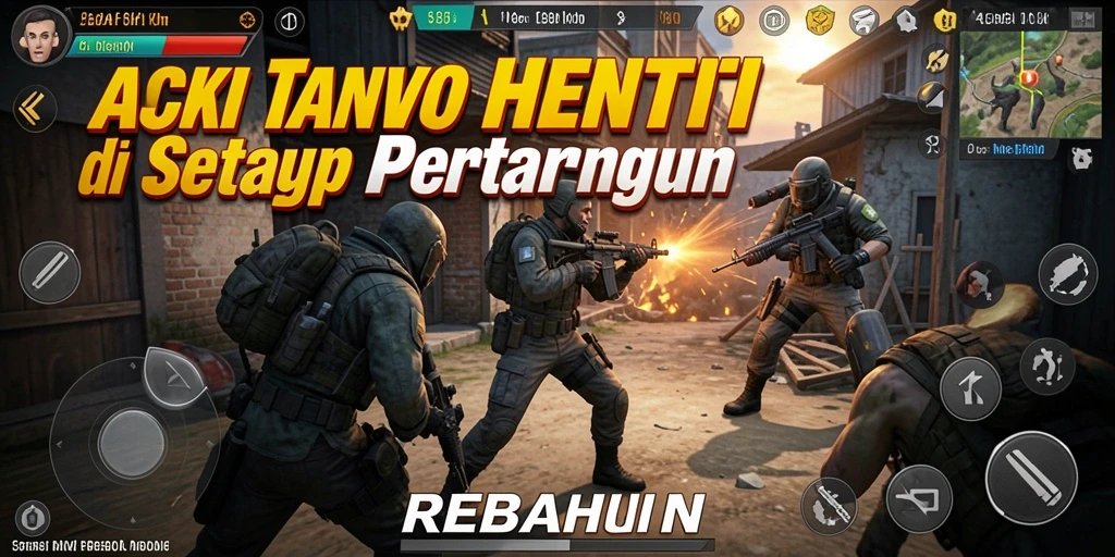 Tangkapan layar permainan REBAHIN menunjukkan aksi seru di pertempuran.