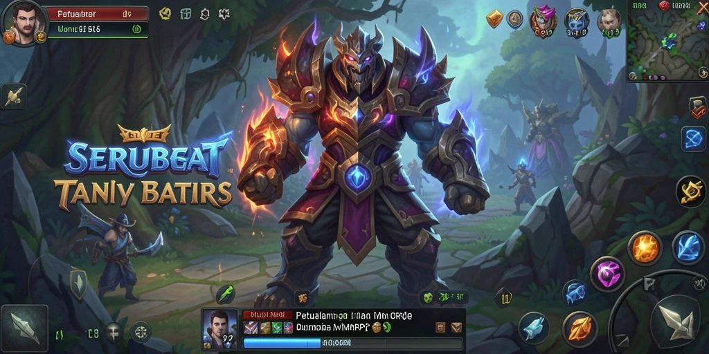 Screenshot gameplay SERUBET menampilkan aksi pertempuran yang mendebarkan.