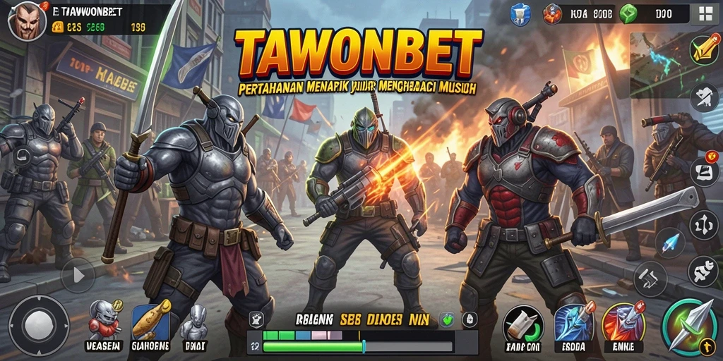 Tampilan menarik dalam gameplay <strong>TAWONBET</strong> yang menampilkan adegan pertahanan menara.